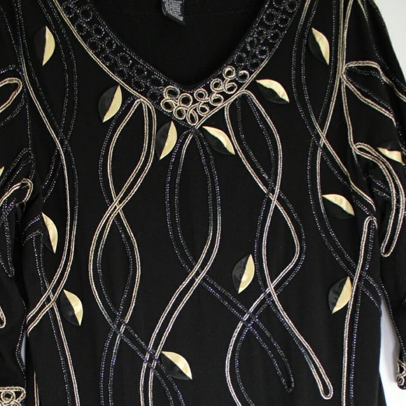 {Lauren Michelle} Black and Gold Top - Picture 4 of 7